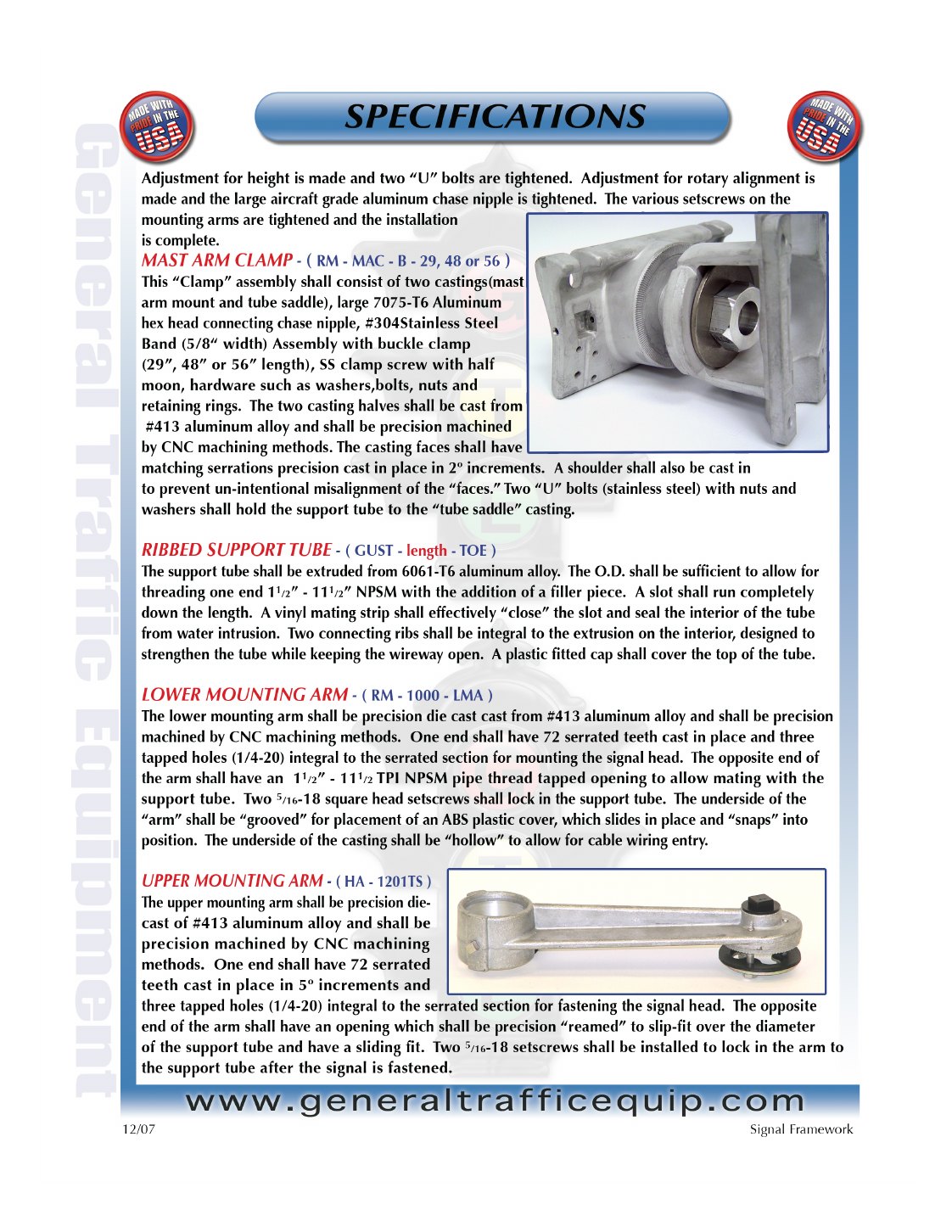 Mounting Assemblies catalog sheet page 92