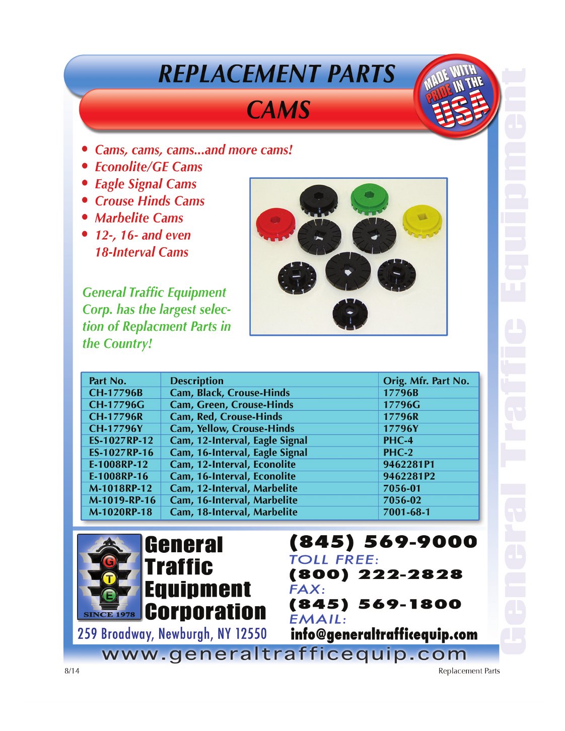 Replacement Parts catalog sheet page 106